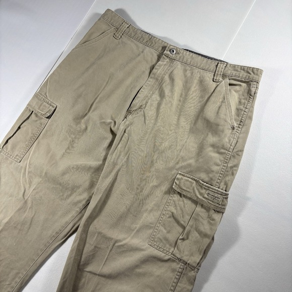 Wrangler Other - Wrangler Men's Relaxed Fit Khaki Cargo Pants Utility Workwear Cotton Beige Adult